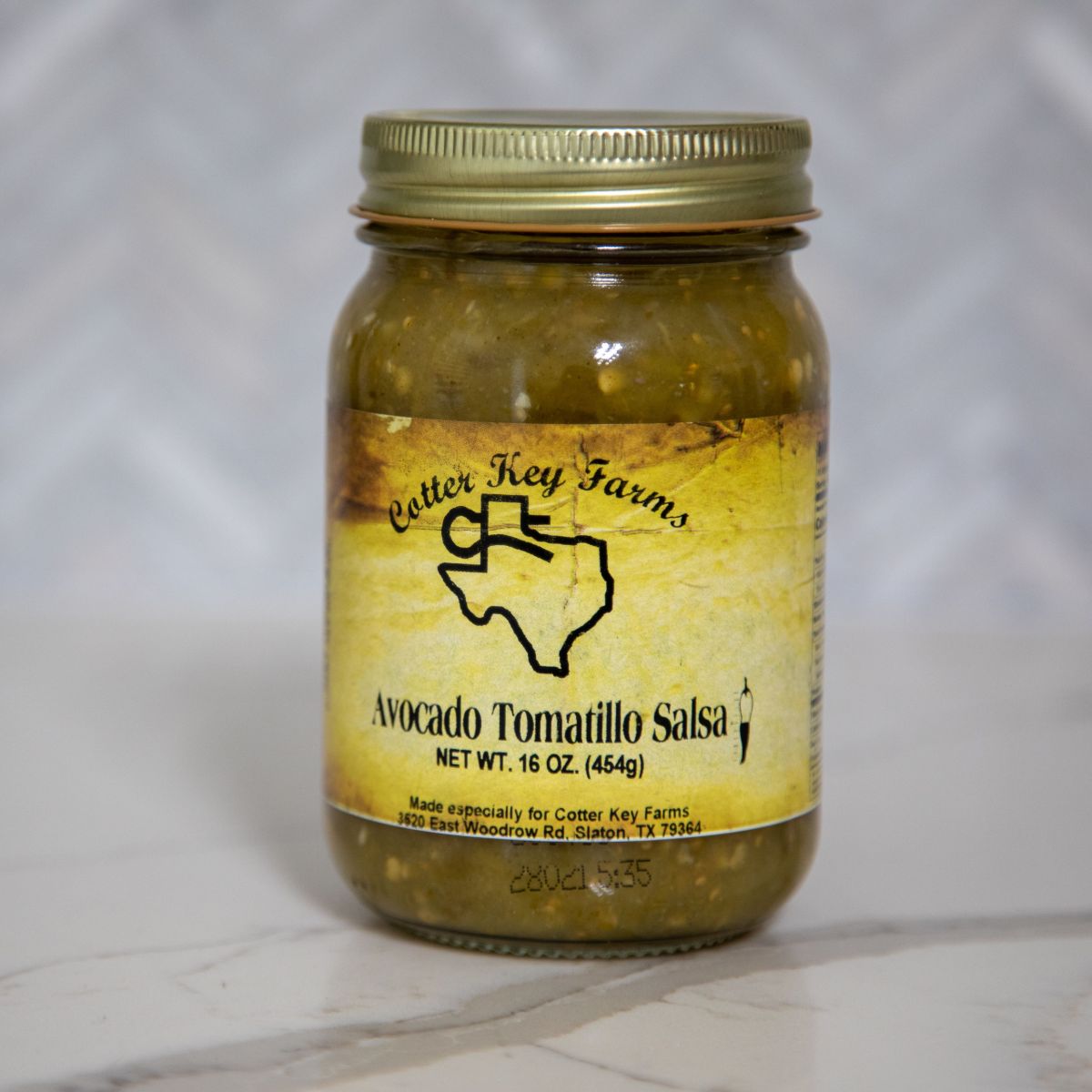 Cotter Key Farms, Lubbock, Texas, Out West Mercantile, Pecan Ridge, Slaton, Texas, Bakery, Gift Shop, Salsas, Sauces, Jams, Gift Items, Near Lubbock, Avocado Tomatillo Salsa