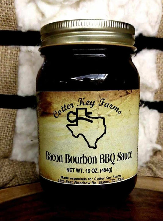 Cotter Key Farms, Lubbock, Texas, Out West Mercantile, Pecan Ridge, Slaton, Texas, Bakery, Gift Shop, Salsas, Sauces, Jams, Gift Items, Near Lubbock, Bacon Bourbon BBQ Sauce
