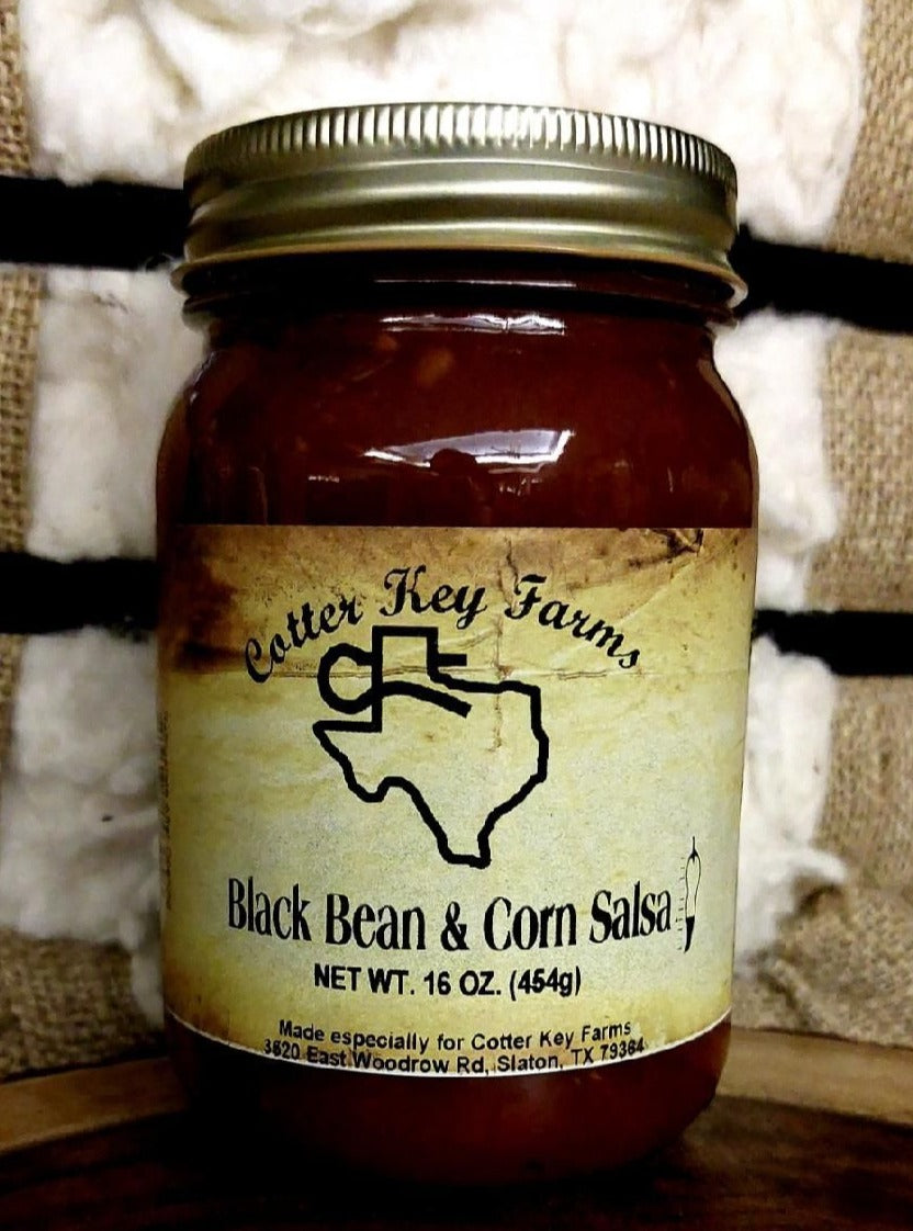 Cotter Key Farms, Lubbock, Texas, Out West Mercantile, Pecan Ridge, Slaton, Texas, Bakery, Gift Shop, Salsas, Sauces, Jams, Gift Items, Near Lubbock, Black Bean and Corn Salsa